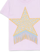 T-shirt per bambina Stella McCartney Kids lilla con dettaglio frange TY8B01 Z0434 539 STELLA McCARTNEY KIDS 