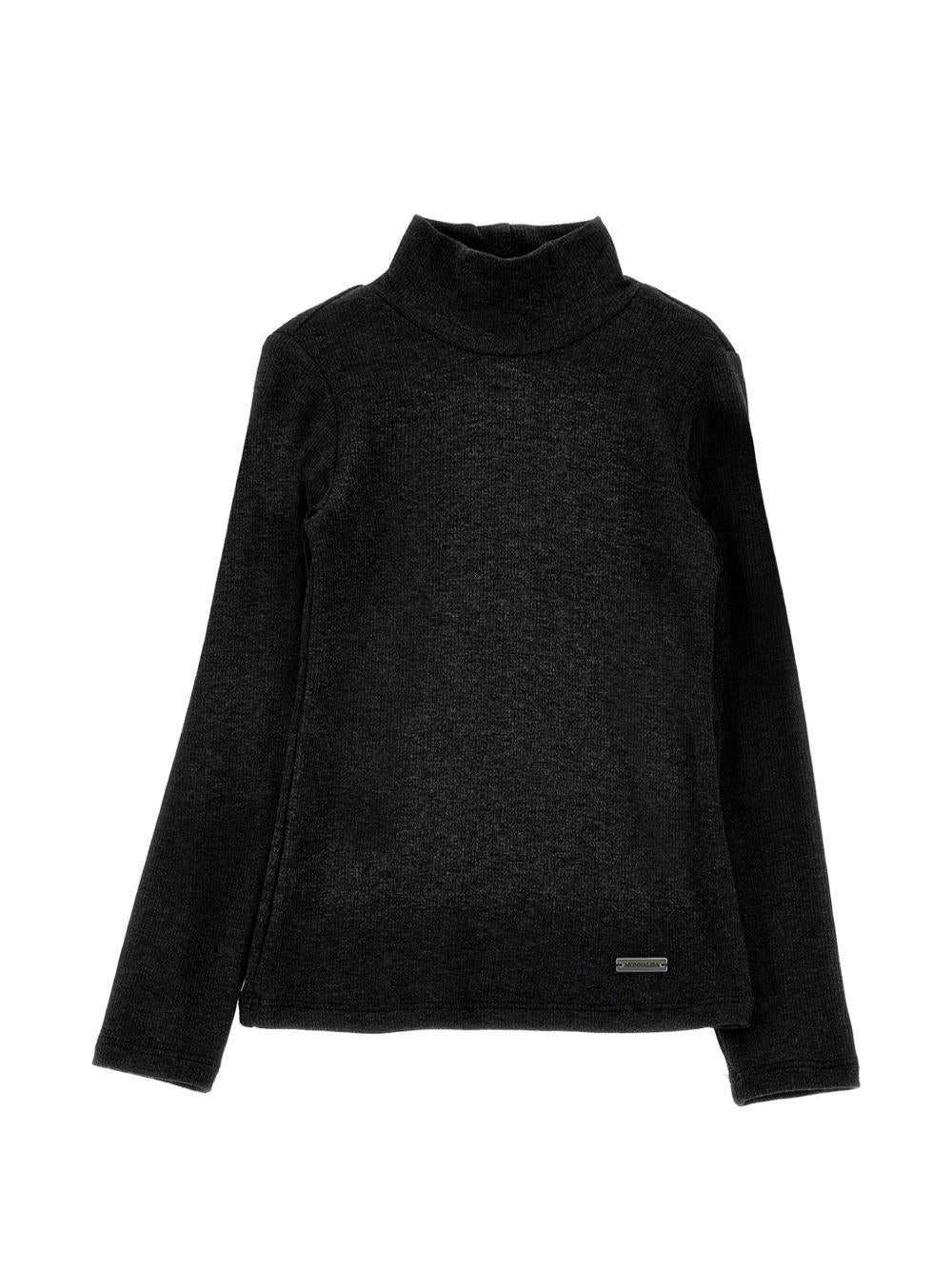 Maglione per bambina Monnalisa Kids nero con motivo a coste 17HLUC 8212 0050 MONNALISA KIDS 