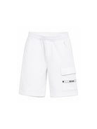 Shorts per bambino Moschino Kids bianco con dettaglio logo sulla tasca HUQ02OLCA86 10101 MOSCHINO KIDS 