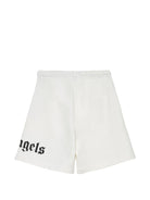 Bermuda per bambino Palm Angels Kids bianco con logo PBCI006S26FLE001 002 PALM ANGELS KIDS 