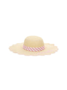 Cappello estivo per bambina Monnalisa beige a righe 19G016 7075 0393 MONNALISA KIDS 