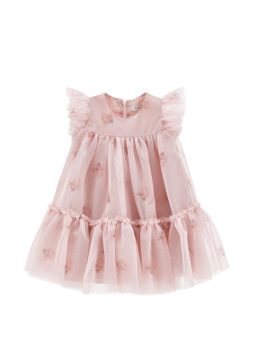 Abito per neonata Monnalisa Kids rosa con strato superiore in tulle 31H910 8652 094F MONNALISA KIDS 