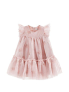 Abito per neonata Monnalisa Kids rosa con strato superiore in tulle 31H910 8652 094F MONNALISA KIDS 