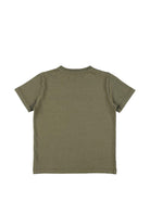 T-shirt per bambino Golden Goose Kids verde con logo sul davanti GKP02441P002243 35479 GOLDEN GOOSE KIDS 