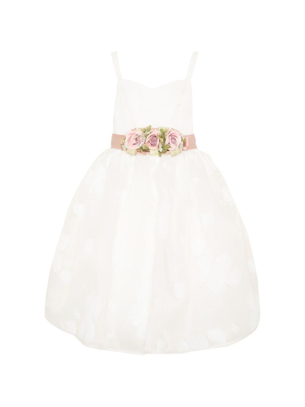 Abito per bambina Colorichiari beige con dettaglio fiori FL108479 4907 1583 COLORICHIARI KIDS 