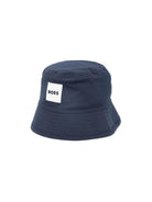 Cappello bucket per neonato BOSS Kids blu reversibile J53140 849 BOSS KIDS 