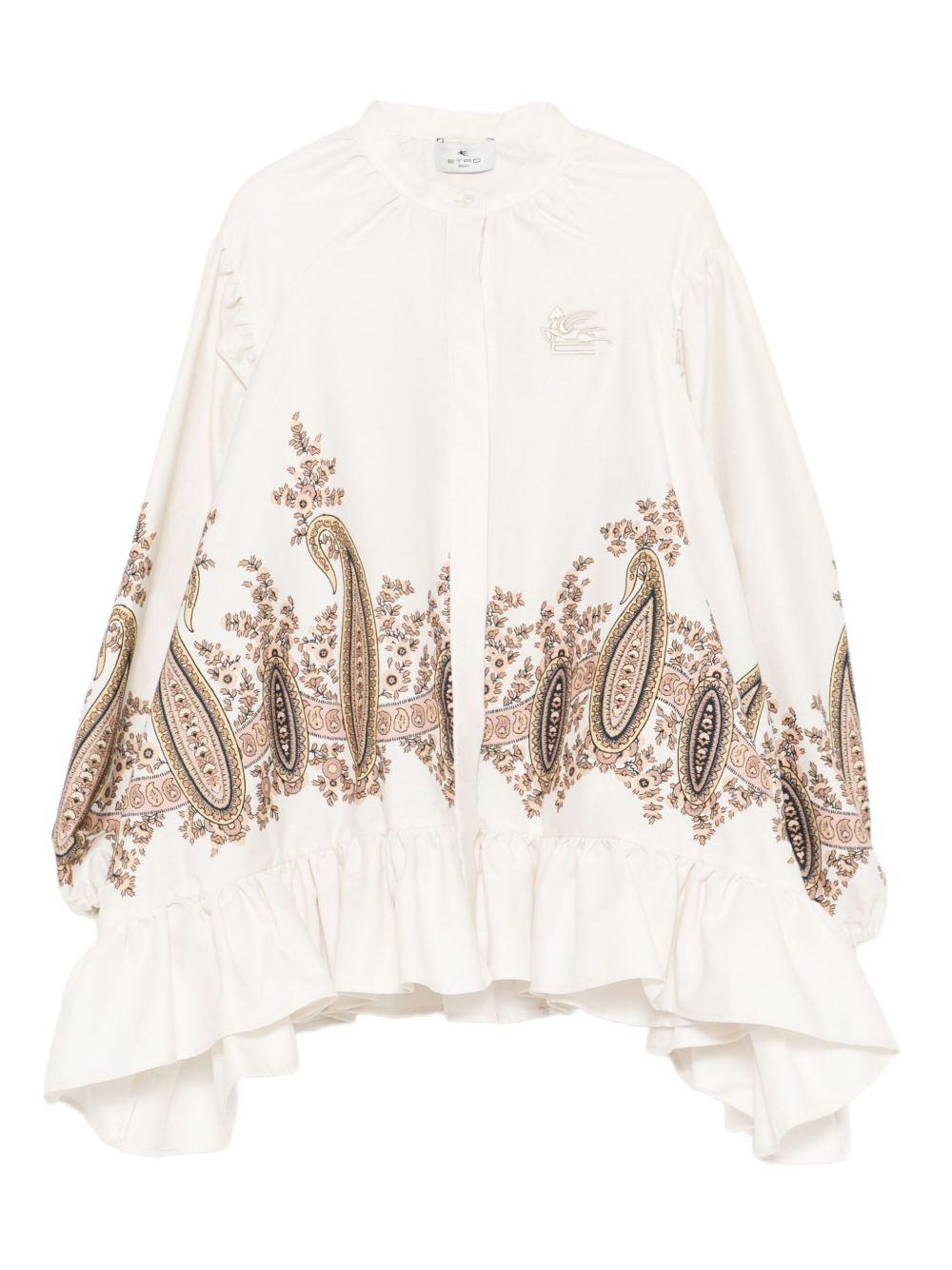 Camicetta per bambina Etro Kids bianca con stampa paisley GX5A60 P0555 107AR ETRO KIDS 