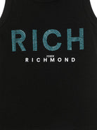 Canotta per bambina John Richmond Junior nero con logo in strass RGP25133CN BLACK JOHN RICHMOND KIDS 