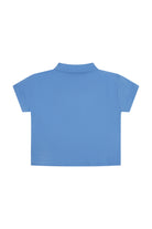 Polo per neonati Burberry Kids blu con logo ricamato 8121359 C4138 BURBERRY KIDS 