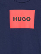 T-shirt per bambino Hugo Kids blu con logo sul davanti G00572 85C Hugo KIDS 
