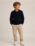 Maglione per bambino Douuod Kids blu con colletto stile polo DZ9P20 Z4117 620 DOUUOD KIDS 