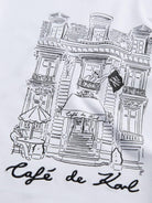 T-shirt per bambino Karl Lagerfeld Kids Karl Café bianco con stampa sul davanti Z30494 10P KARL LAGERFELD KIDS 