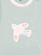 T-shirt per neonata Stella McCartney Kids verde con stampa sul davanti TX8091 Z0434 923 STELLA McCARTNEY KIDS 