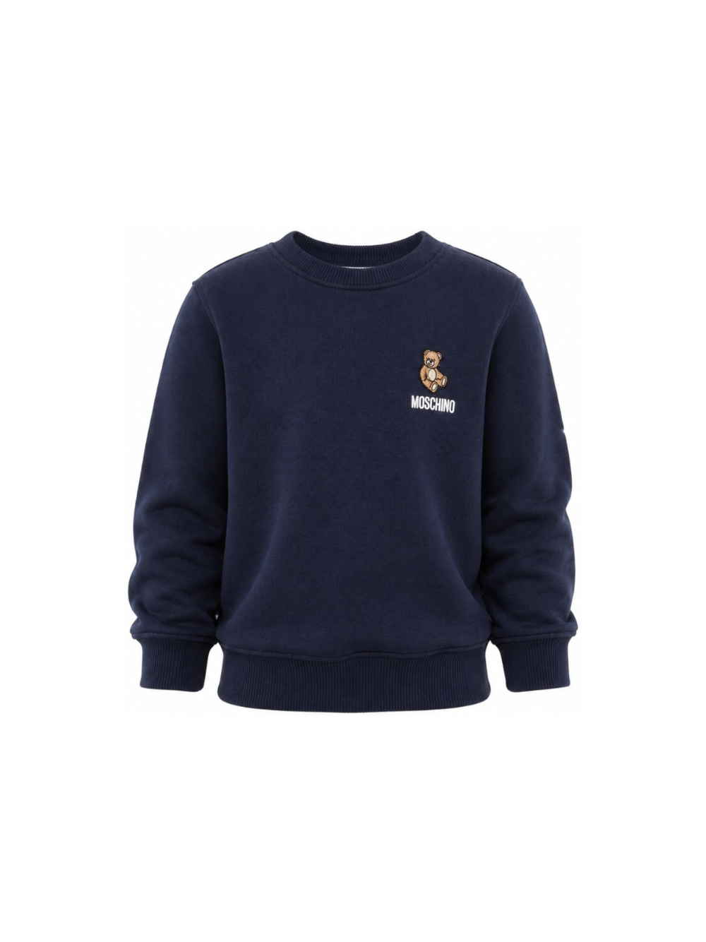 Felpa per bambini Moschino Kids blu con ricamo Teddy bear HUF0A9LCA40 40016 MOSCHINO KIDS 