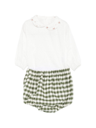 Set t-shirt e shorts per neonata La Stupenderia verde con colletto con dettagli ricamati 1TBCT16 Y07 LA STUPENDERIA 