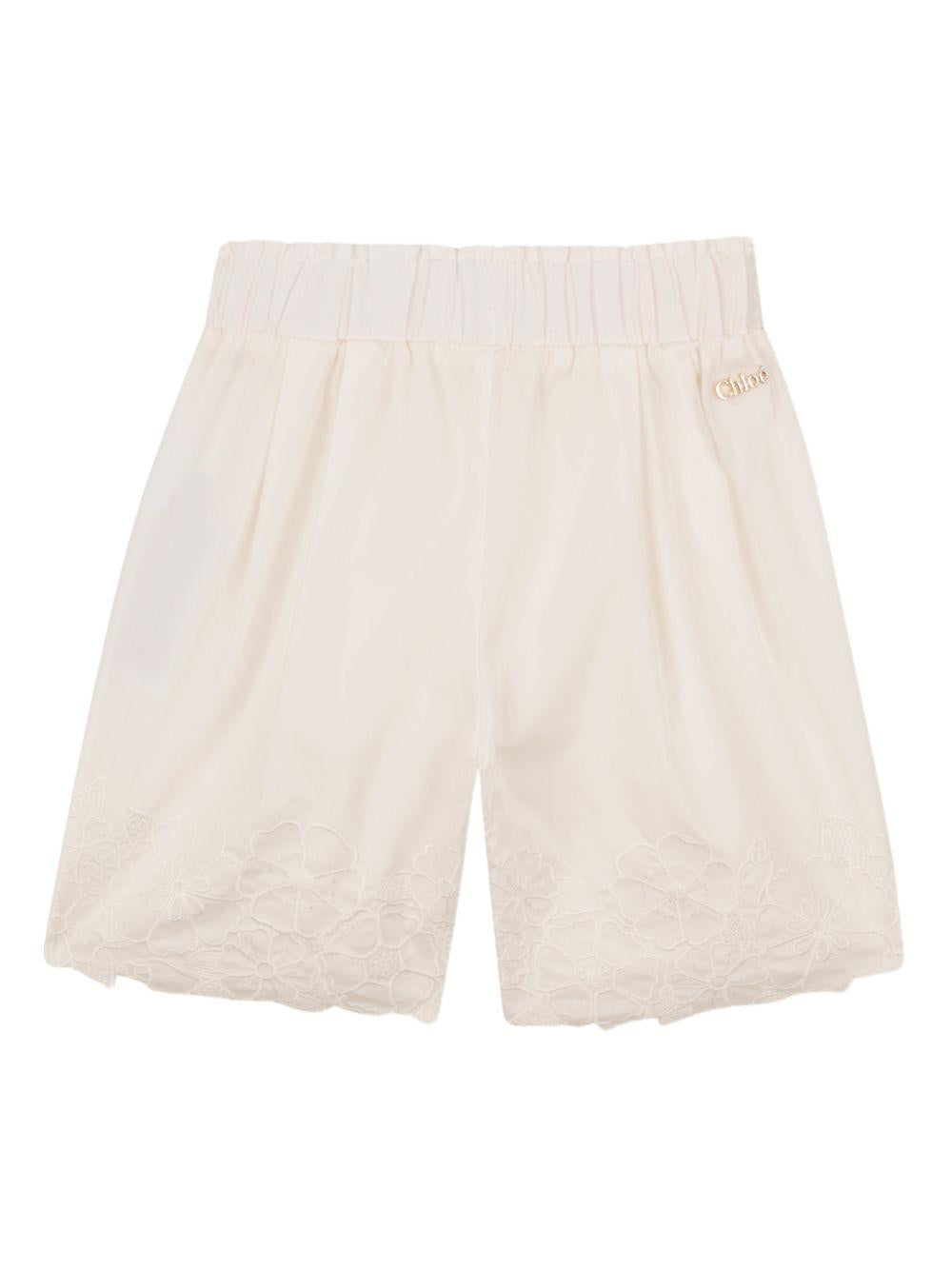 Shorts per neonata Chloé Kids bianchi con elastico in vita C20909 117 CHLOE' KIDS 