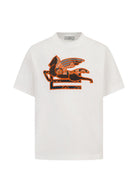 T-shirt per bambino Etro Kids bianca con ricamo Pegaso GY8P81 Z3672 102 ETRO KIDS 