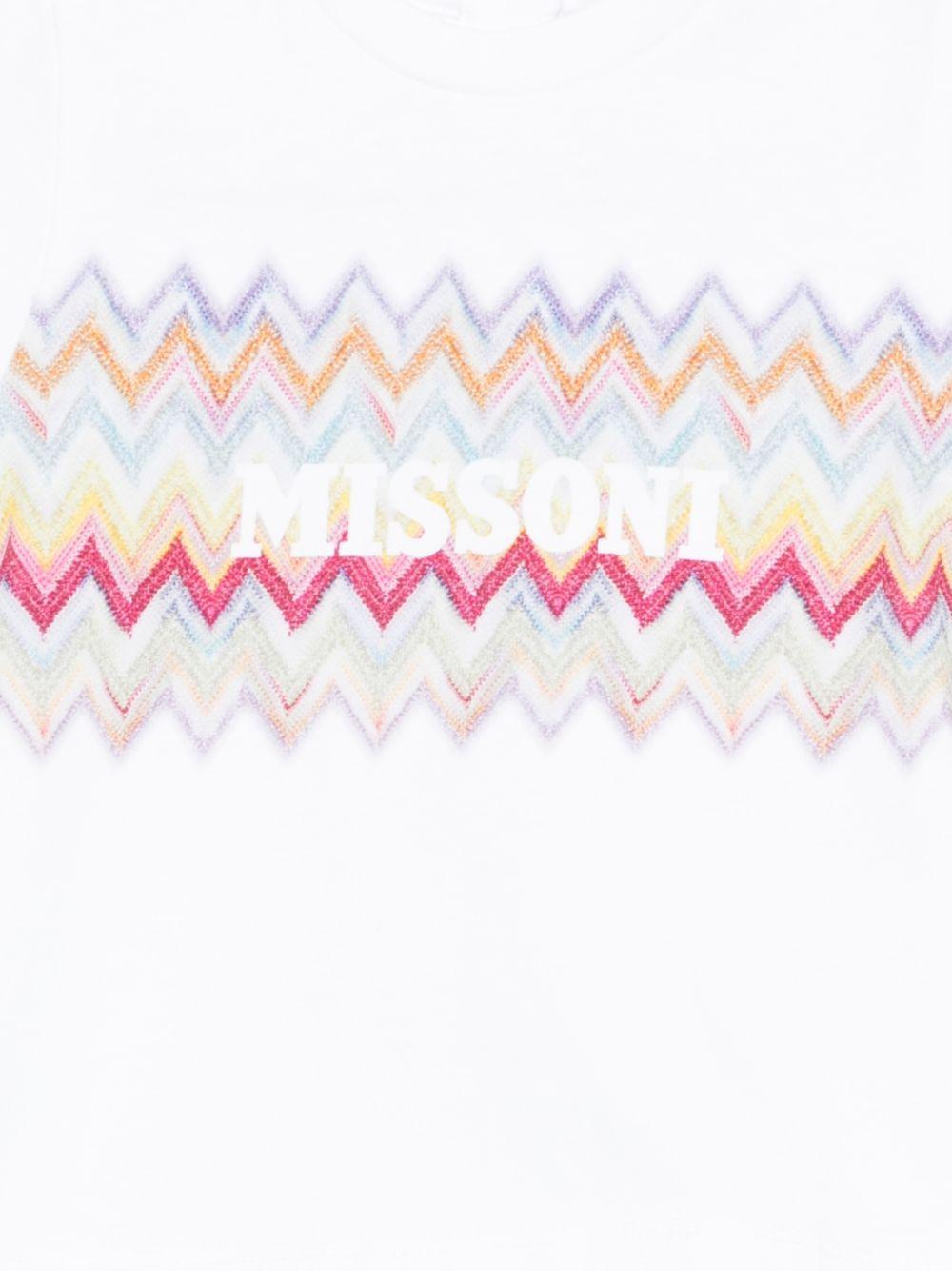 T-shirt per neonati Missoni Kids bianca con motivo a zigzag MY8031 Z3672 100MC MISSONI KIDS 