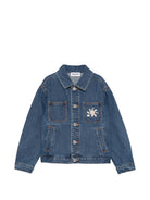 Giubbino per bambini Moschino Kids denim con colletto HUS05LL0E35 41104 MOSCHINO KIDS 