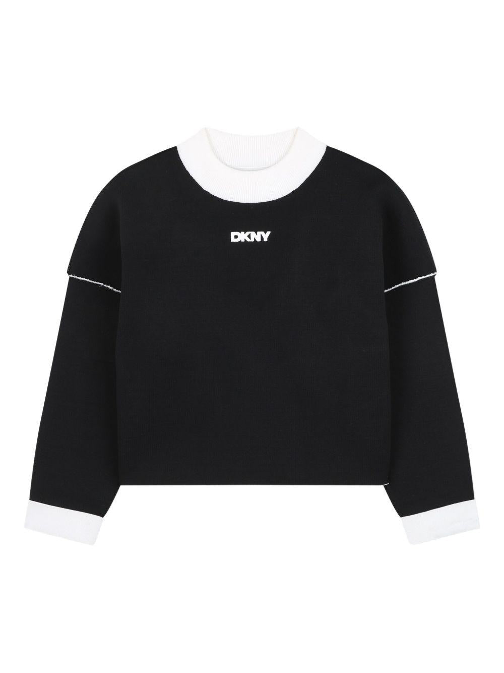 Maglione per bambina Dkny Kids multicolore con dettaglio con logo D62379 M91 DKNY 