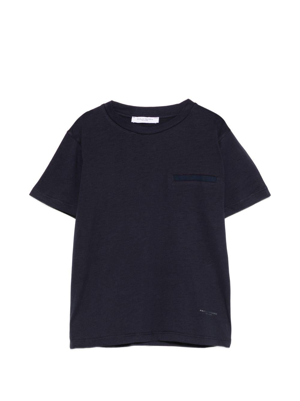 T-shirt per bambino Paolo Pecora Kids blu con taschino PP4213 BLU PAOLO PECORA KIDS 