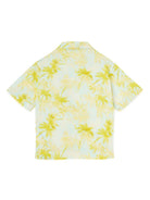 Camicia con stampa per bambino Palm Angels Kids verde con chiusura con abbottonatura PBGG002S25FAB002 4042 PALM ANGELS KIDS 