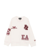 Felpa per bambino Emporio Armani Kids bianco sporco con stampa logo sul retro EB001389 AF10126 U1009 EMPORIO ARMANI KIDS 