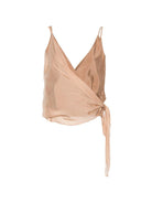 Top per donna Alysi beige con scollo a V 116298 P6215 PELLE ALYSI 