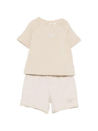 Tuta per neonato Emporio Armani Kids beige con dettaglio logo EB001622 AF13715 M1399 EMPORIO ARMANI KIDS 