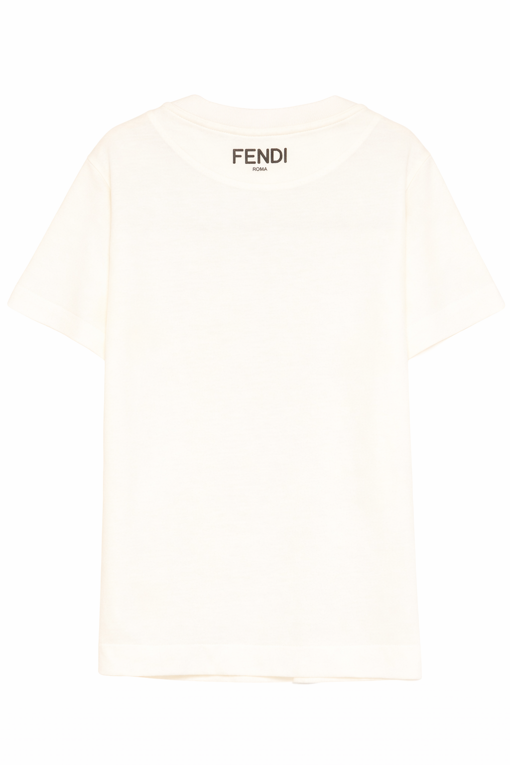 T-shirt per bambina Fendi Kids bianca con dettaglio fiocco stampato JFI400 7AJ F0TU9 FENDI KIDS 