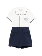 Completo camicia e shorts per neonato Fendi Kids multicolore con logo sul davanti BML166 AVWO F1PEY FENDI KIDS 