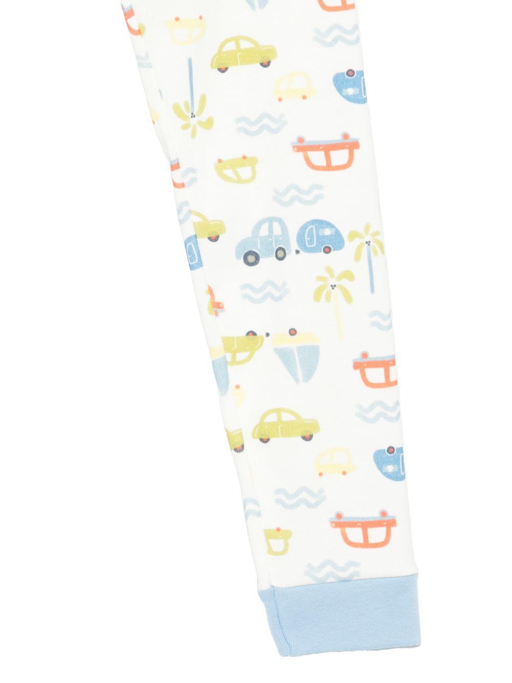 Pigiama per bambino Petit Bateau bianco con stampa grafica all-over A0FPG 01 PETIT BATEAU 