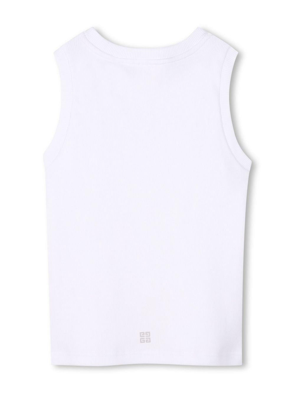 Canotta con stampa per bambino Givenchy Kids bianco con scollo rotondo H30724 10P GIVENCHY KIDS 