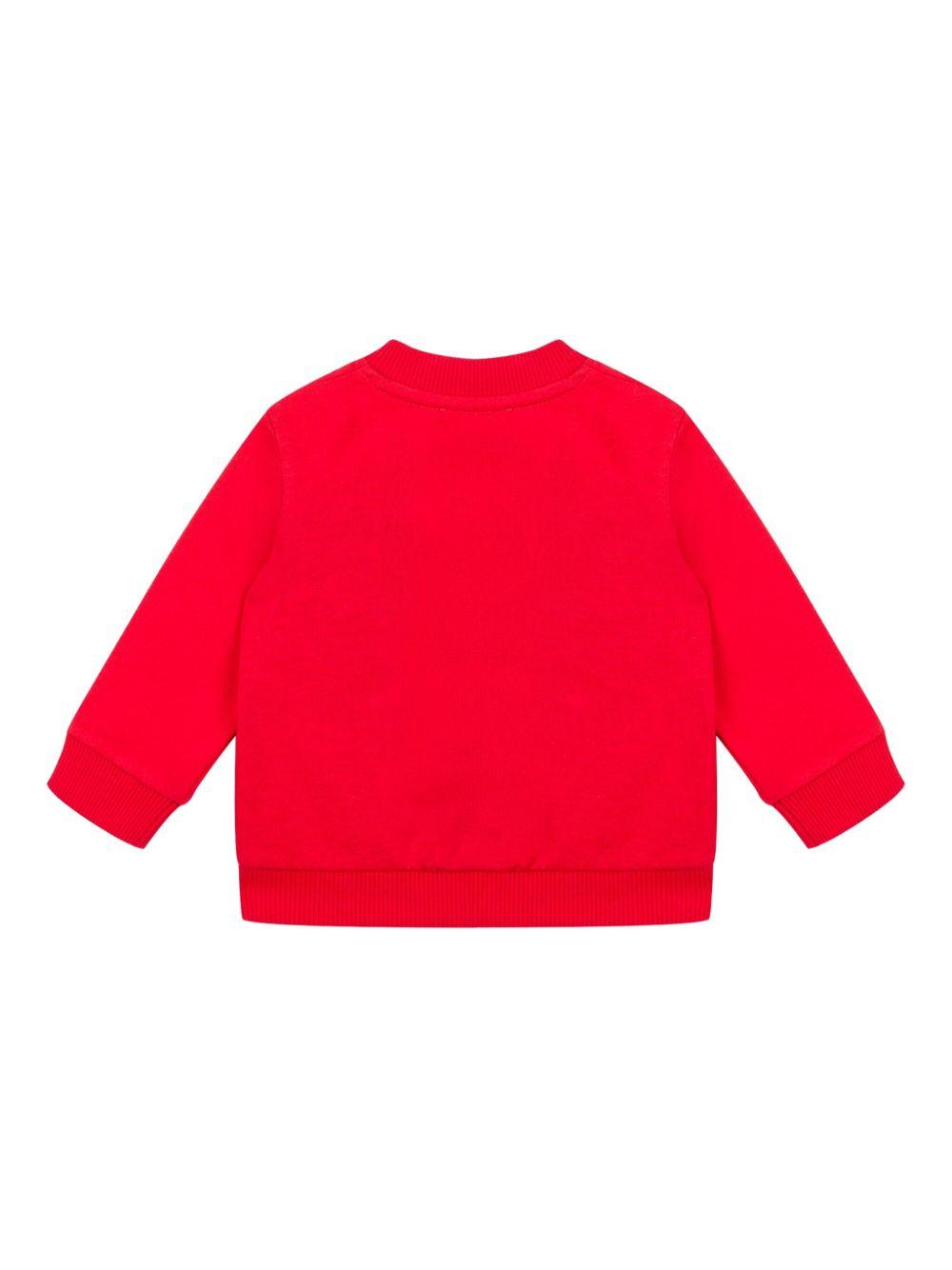 Felpa per neonati Moschino Kids rossa con stampa Teddy Bear MPF060LCA14 50109 MOSCHINO KIDS 