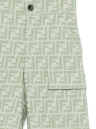 Cargo corti per bambino Fendi Kids verde con logo all-over JMF576 AVW1 F1DS6 FENDI KIDS 
