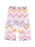 Pantaloni sportivi per bambina Missoni Kids multicolore con motivo a zigzag MZ6010 Z4078 999 MISSONI KIDS 