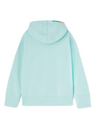 Felpa con cappuccio per bambino Palm Angels Kids azzurro con logo sul petto PBBB012S25FLE001 4055 PALM ANGELS KIDS 