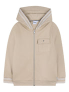 Felpa da bambino Boss Kids beige con cappuccio e zip J52948 249 BOSS KIDS 
