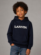 Felpa per bambino Lanvin Kids blu con applicazione logo N30435 855 LANVIN KIDS 