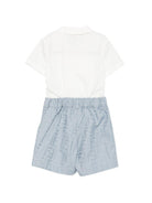 Completo per neonato Fendi Kids bianco e azzurro con motivo FF BML167 AS64 F1V3R FENDI KIDS 