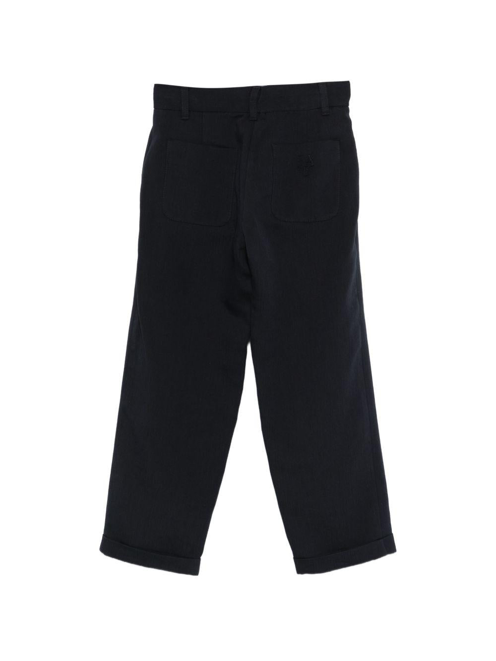 Pantaloni per bambino Emporio Armani Kids blu con dettagli plissettati EB000903 AF21040 UB109 EMPORIO ARMANI KIDS 