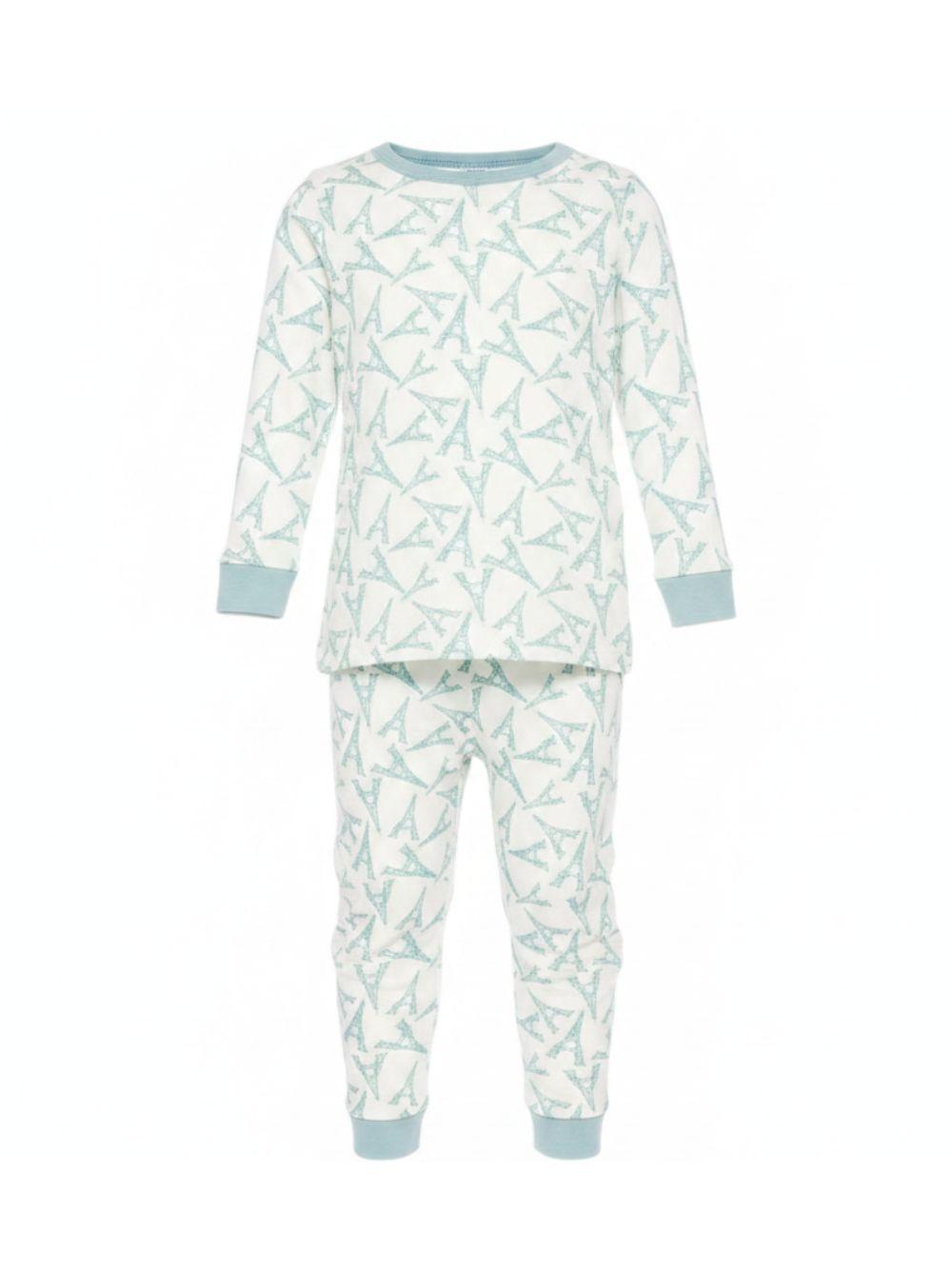 Pigiama per bambino Petit Bateau bianco con stampa grafica all-over A0FPE 01 PETIT BATEAU 