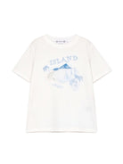 T-shirt Thibald Island per bambino Bonpoint bianca con stampa grafica sul davanti S06BTSK00020 102 BONPOINT KIDS 