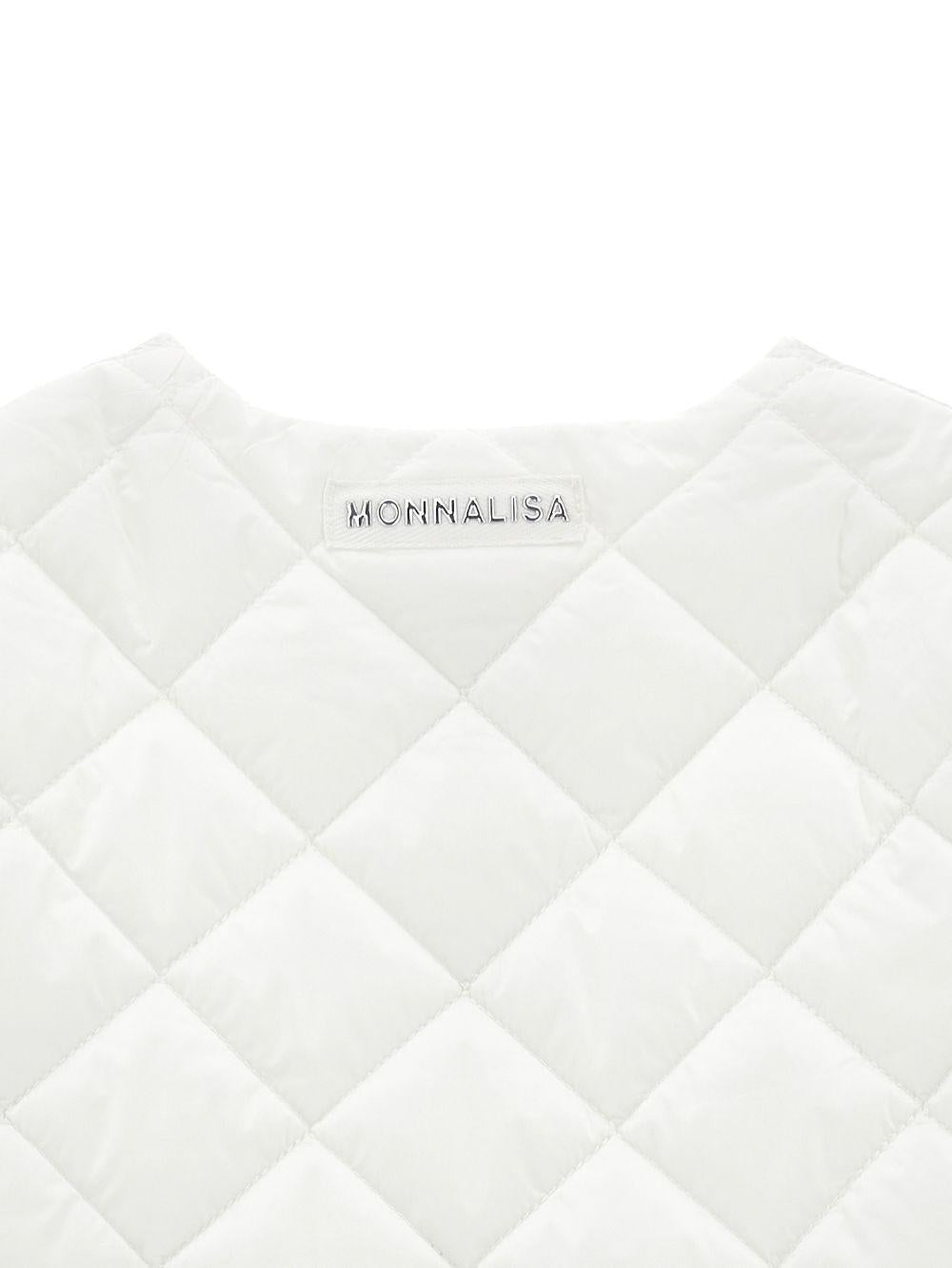 Giacca per bambina Monnalisa bianca con design trapuntato 17G100 7020 0001 MONNALISA KIDS 