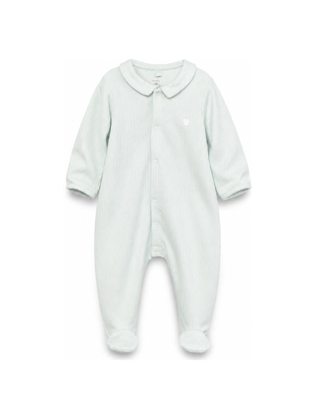 Tutina per neonati Petit Bateau Kids verde con colletto A0GAG 01 PETIT BATEAU KIDS 