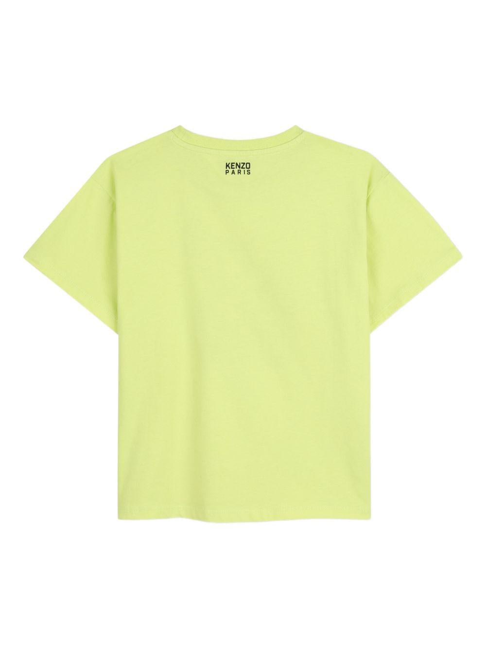T-shirt per bambino Kenzo Kids verde lime con dettaglio sul davanti K61672 545 KENZO KIDS 