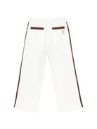 Pantaloni per bambino Eleventy Kids bianco con dettaglio righe sui lati EZ6I60 Z3999 101MA ELEVENTY KIDS 