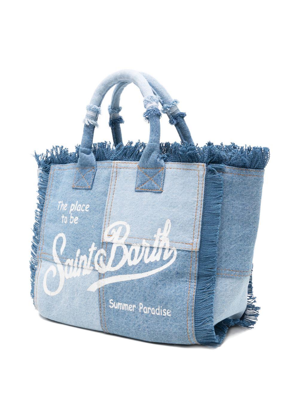 Borsa tote ColetteMC2 Saint Barth blu con design patchwork COL0001 00402L MC2 ST. BARTH KIDS 