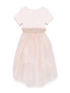 Abito per bambina Monnalisa rosa con dettagli ruches e lurex 71E954RM 5903 9270 MONNALISA 