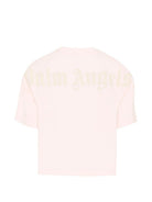 T-shirt per bambina Palm Angels Kids rosa con stampa logo sul retro PGAA001S26JER001 042 PALM ANGELS KIDS 